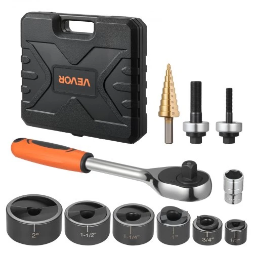 Koduva Išmušimo perforatorių rinkinys VEVOR MK-60, 12,7-50,8 mm, 6 dydžiai, 40Cr plienas
