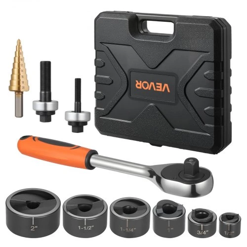 Koduva Išmušimo perforatorių rinkinys VEVOR MK-60, 12,7-50,8 mm, 6 dydžiai, 40Cr plienas