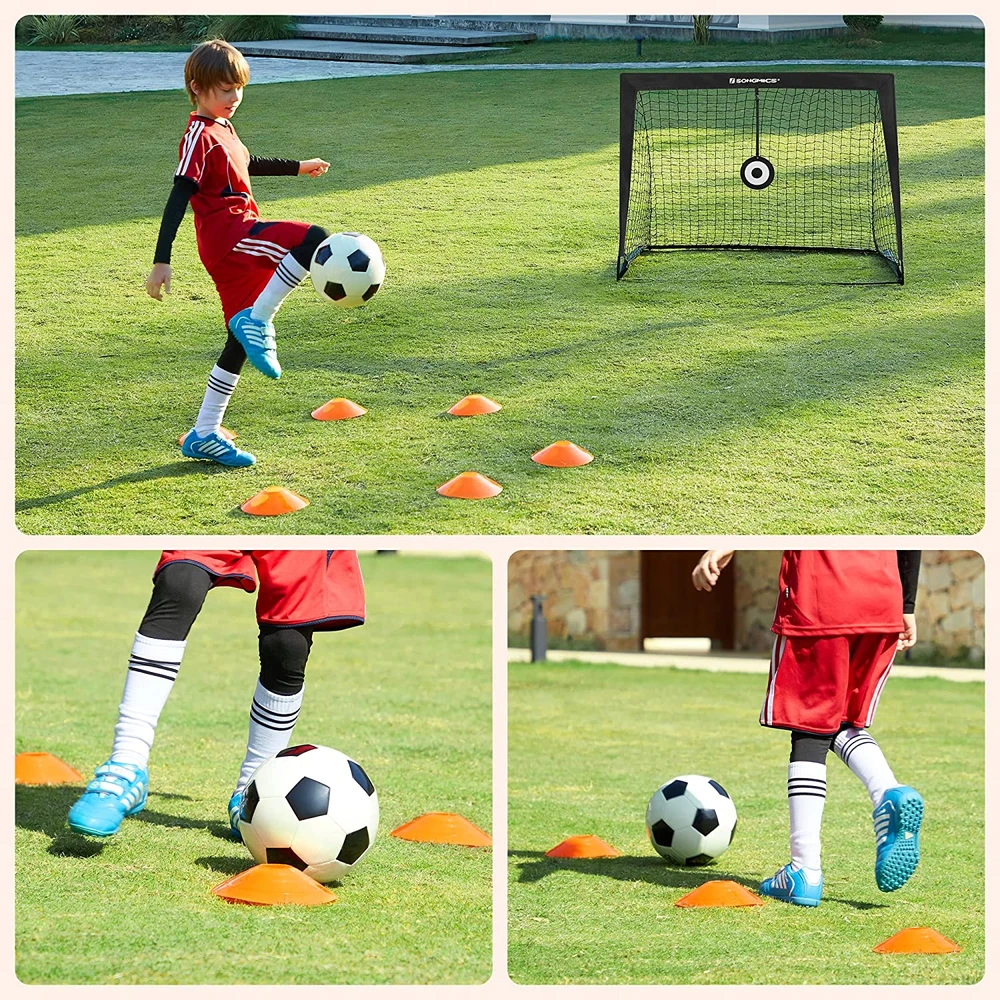 Koduva Iššokantys futbolo vartai, 2 vnt., 120 x 91 x 91 cm, stiklo pluošto strypai, juodi