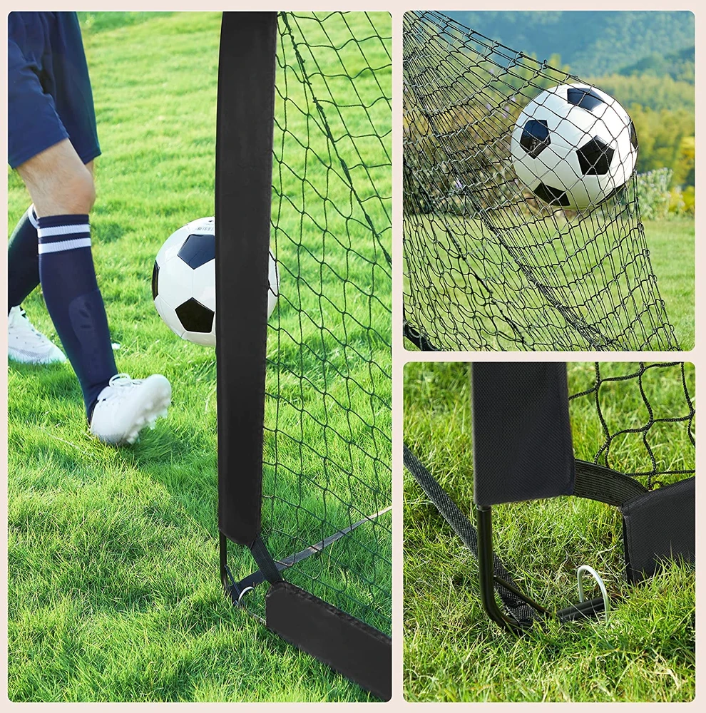 Koduva Iššokantys futbolo vartai, 2 vnt., 120 x 91 x 91 cm, stiklo pluošto strypai, juodi