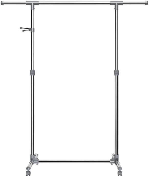 Koduva Ištraukiama drabužių kabykla su ratukais, pilka, metalas, 97–165 x 44 x 87–150 cm