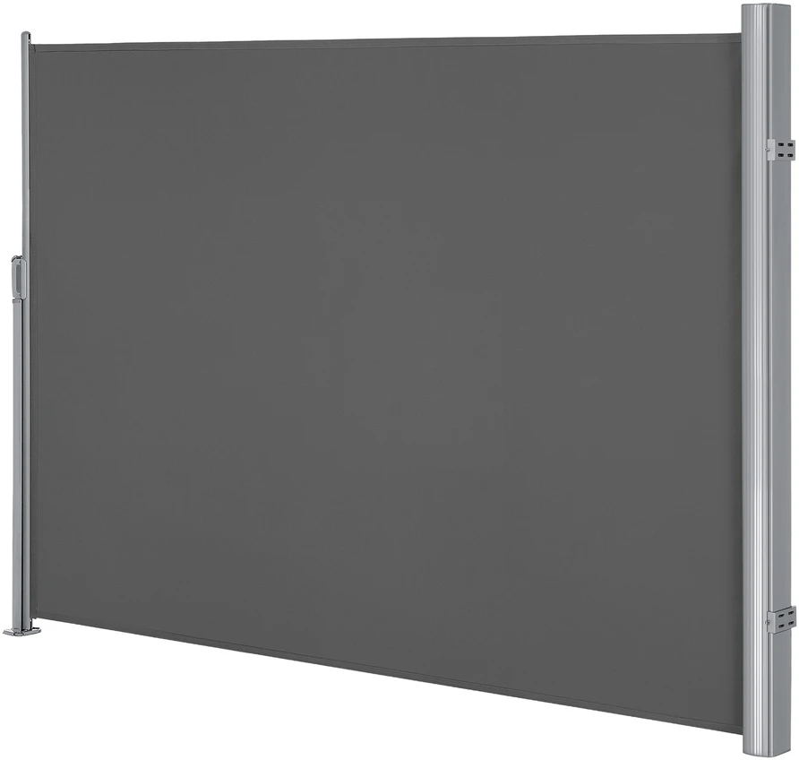 Songmics Ištraukiama šoninė markizė, antracito spalvos, aliuminis, poliesteris, 160 x 300 cm