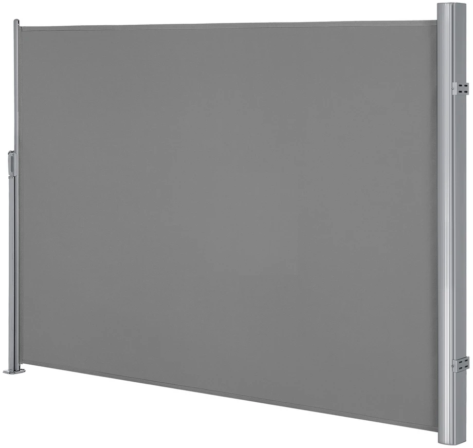 Songmics Ištraukiama šoninė markizė su aliuminio lydinio kasete, 160 x 400 cm, pilka
