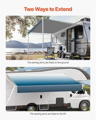 Koduva Ištraukiamas RV tentas VEVOR B1, 549 cm, aliuminio lydinio rėmas, mėlynas gradientas