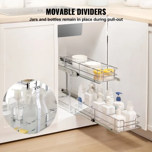Koduva Ištraukiamas spintelės organizatorius VEVOR LX-C9358, plienas, 22 x 53 x 38 cm