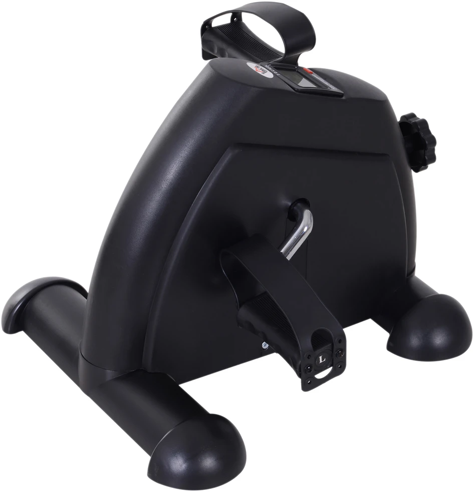 Aosom Juodas mini rankų ir kojų pedalų treniruoklis su LCD, 35 × 40 × 31 cm