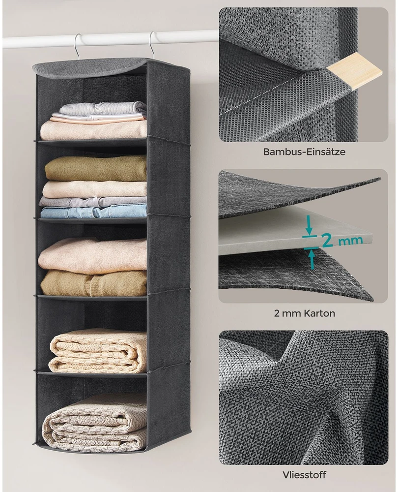 Koduva Kabantis spintos organizatorius, 2 vnt., 30 x 30 x 90 cm, pilkas melanžas