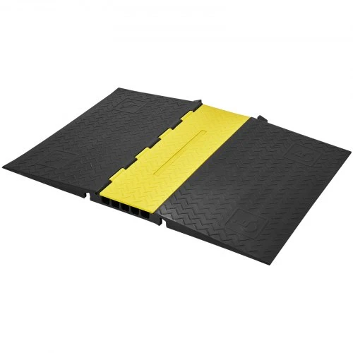 VEVOR Kabelio apsaugos rampa CP-5DA(7508001), 114,5 x 80 x 5 cm, juoda / geltona