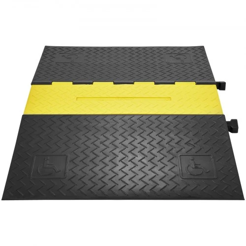 VEVOR Kabelio apsaugos rampa CP-5DA(7508001), 114,5 x 80 x 5 cm, juoda / geltona