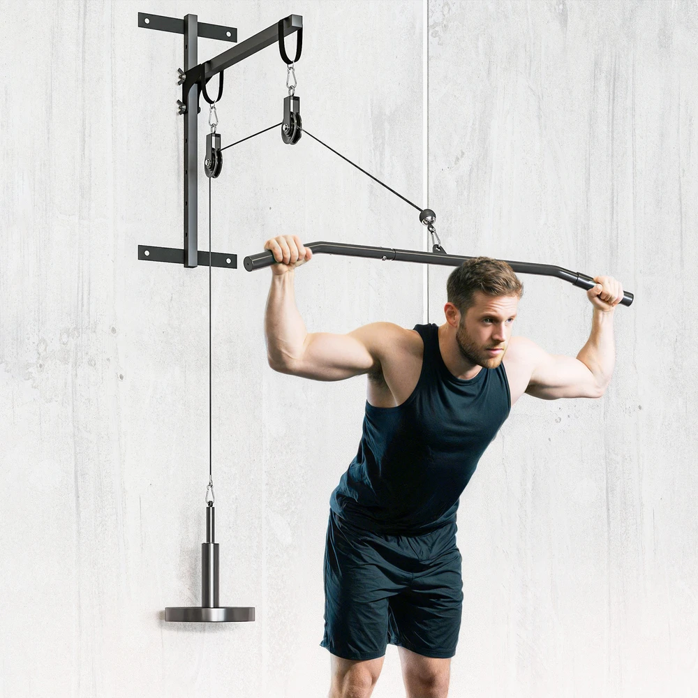 Aosom Kabelių traukos sistema, 100 kg, raudona, plienas, nailonas