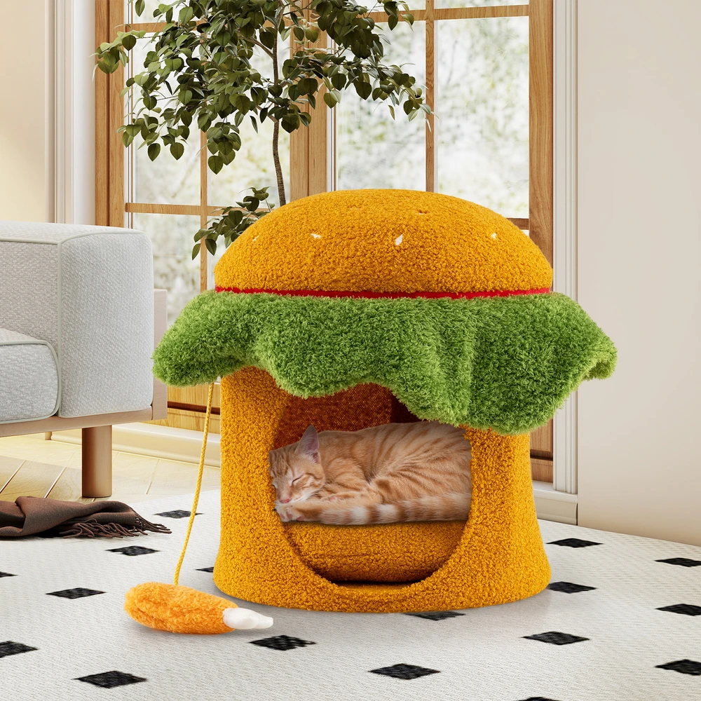 Promotion Kačių guolis hamburgerio formos, oranžinis