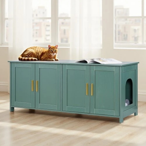 VEVOR Kačių kraiko dėžės spintelė SR253073, 120 x 45 x 50 cm, žalia