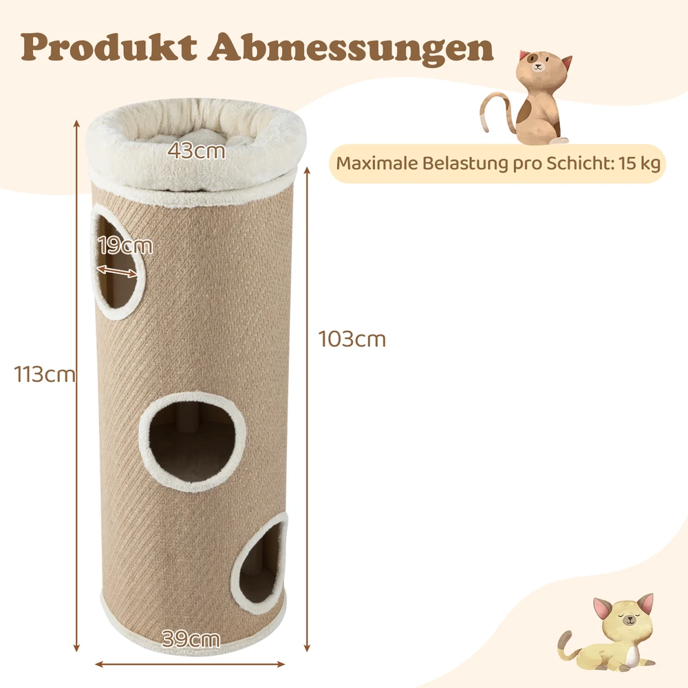 Promotion Kačių namelis su 4 aukštais, rudas