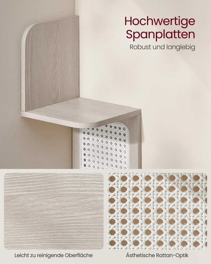 Songmics Kampinė lentyna, 5 aukštų, zigzago formos, 20 x 20 x 126 cm, avižų smėlio spalvos