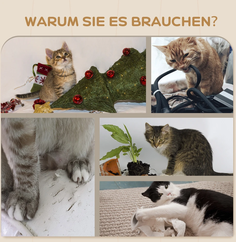 Aosom Katzen kletterwand set kačių sieninis laipiojimo rinkinys, 4 dalių, pilkas, su hamaku, draskymo lenta ir šuolių platformomis