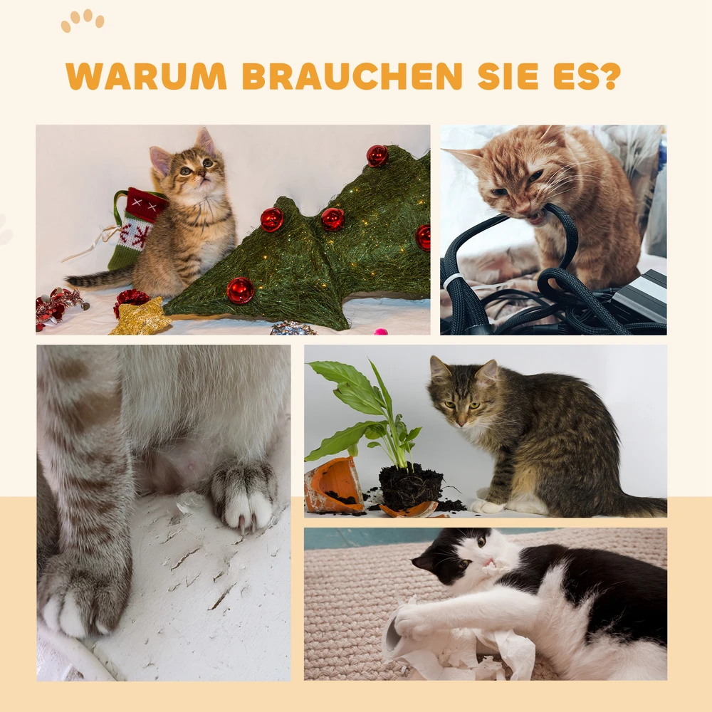 Aosom Katzenlaufrad kačių bėgimo ratas, 91 cm, su stabdžiu, krabždynės kilimėliu, pilkas
