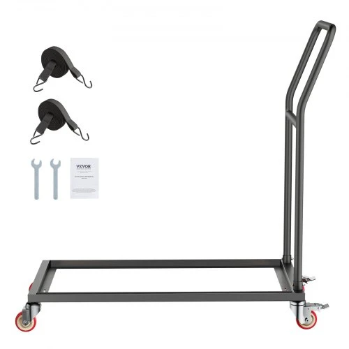 VEVOR Kėdžių vežimėlis VV44, 25 kėdėms, 136 kg, matinė juoda, 108 x 54 x 108 cm