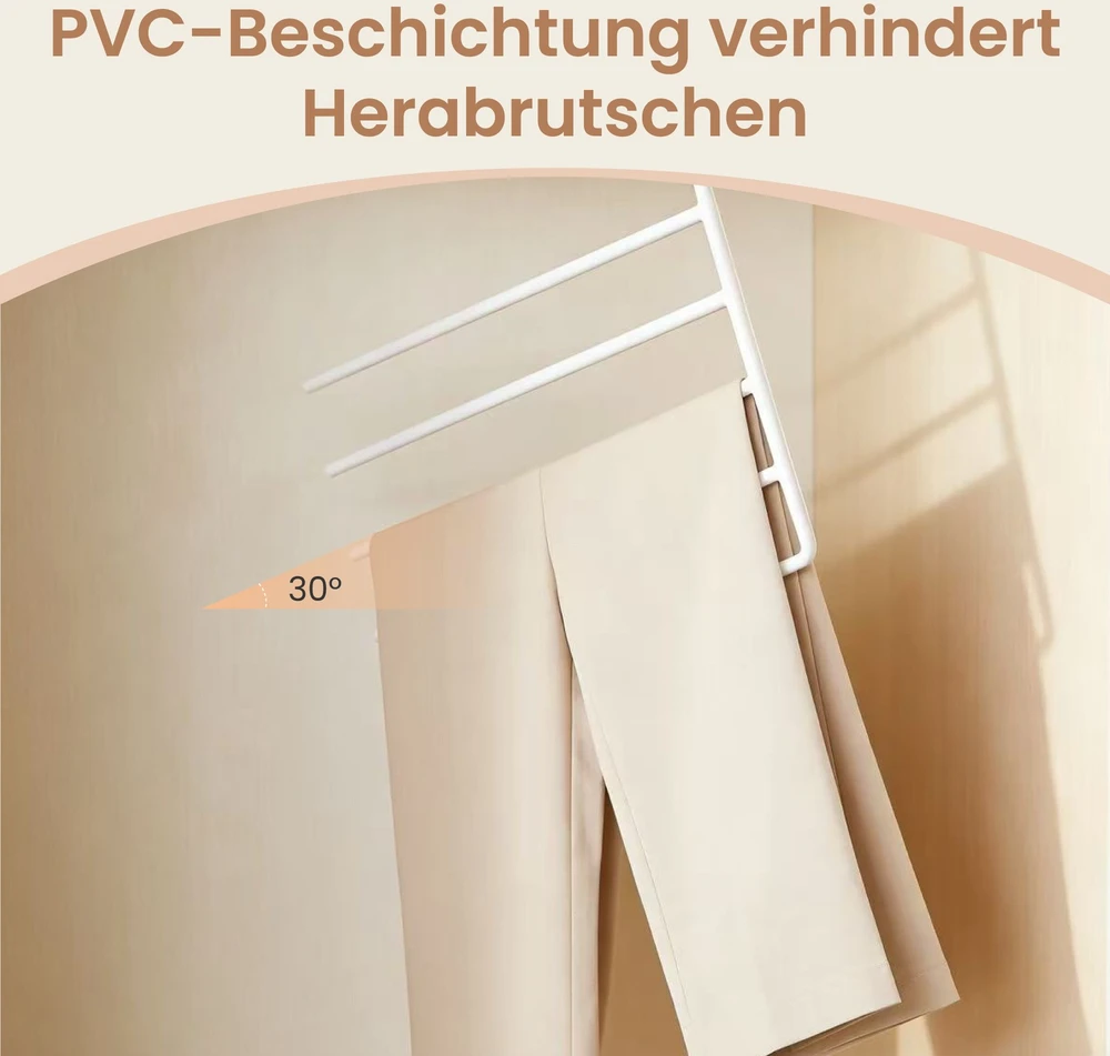 Koduva Kelnių pakabos, 4 vnt. rinkinys, metalinės su PVC danga, 32 x 0,5 x 35 cm