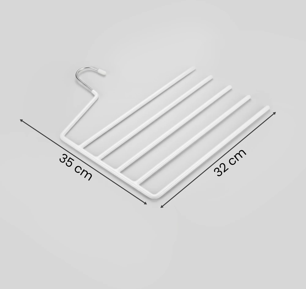 Koduva Kelnių pakabos, 4 vnt. rinkinys, metalinės su PVC danga, 32 x 0,5 x 35 cm