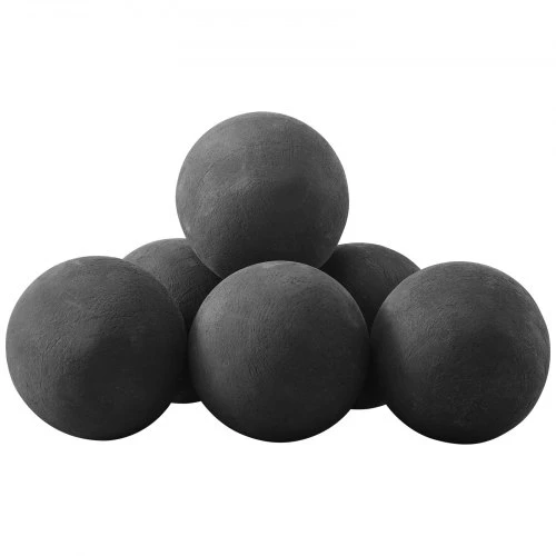 VEVOR Keraminiai ugnies rutuliai, 6 vnt., juodi, Ø 125 mm