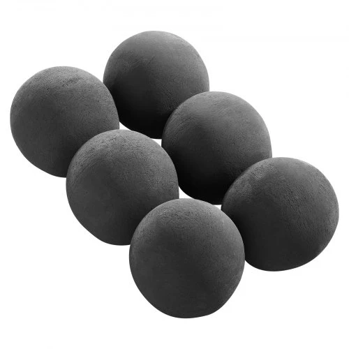 VEVOR Keraminiai ugnies rutuliai, 6 vnt., juodi, Ø 125 mm