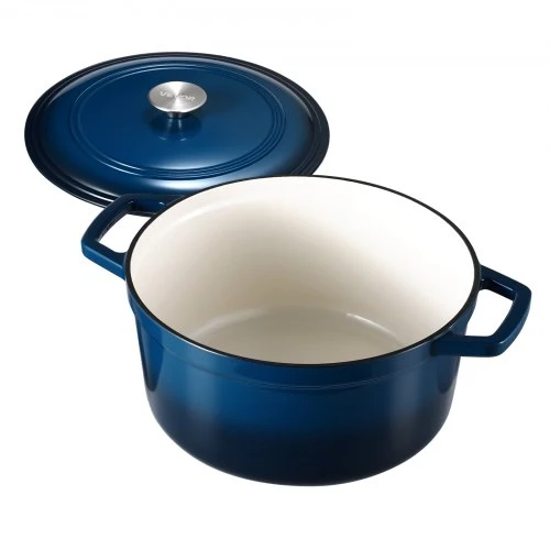 VEVOR Ketaus troškintuvas su emalio danga, 5,7 l, mėlynas, 35 x 27 x 19 cm