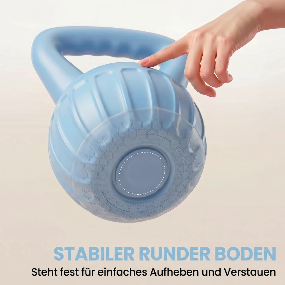 Virdulys Aosom Kettlebell 6kg, mėlyna, plastikas, smėlio užpildas, 17 x 17 x 23 cm