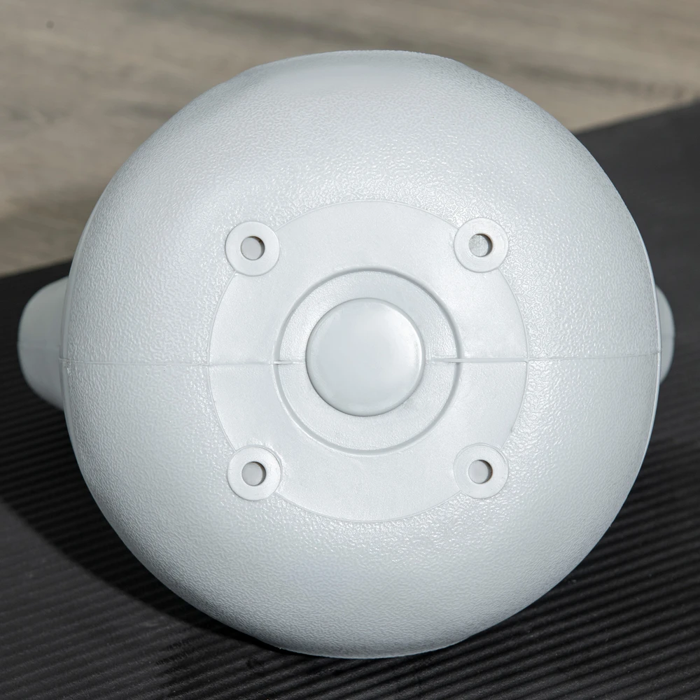Virdulys Aosom Kettlebell svarmuo, 12 kg, plokščias pagrindas, plati rankena, plastiko danga, mėlynas, 24 x 17 x 28 cm