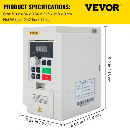 VEVOR Kintamo dažnio keitiklis H100-3S2-1B, 3 kW, 220 V