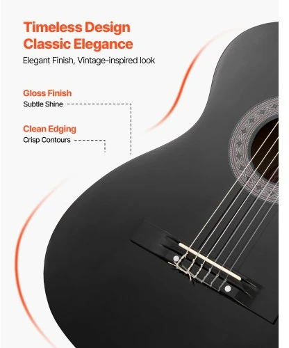 VEVOR Klasikinė gitara M5831, 960 mm, juoda
