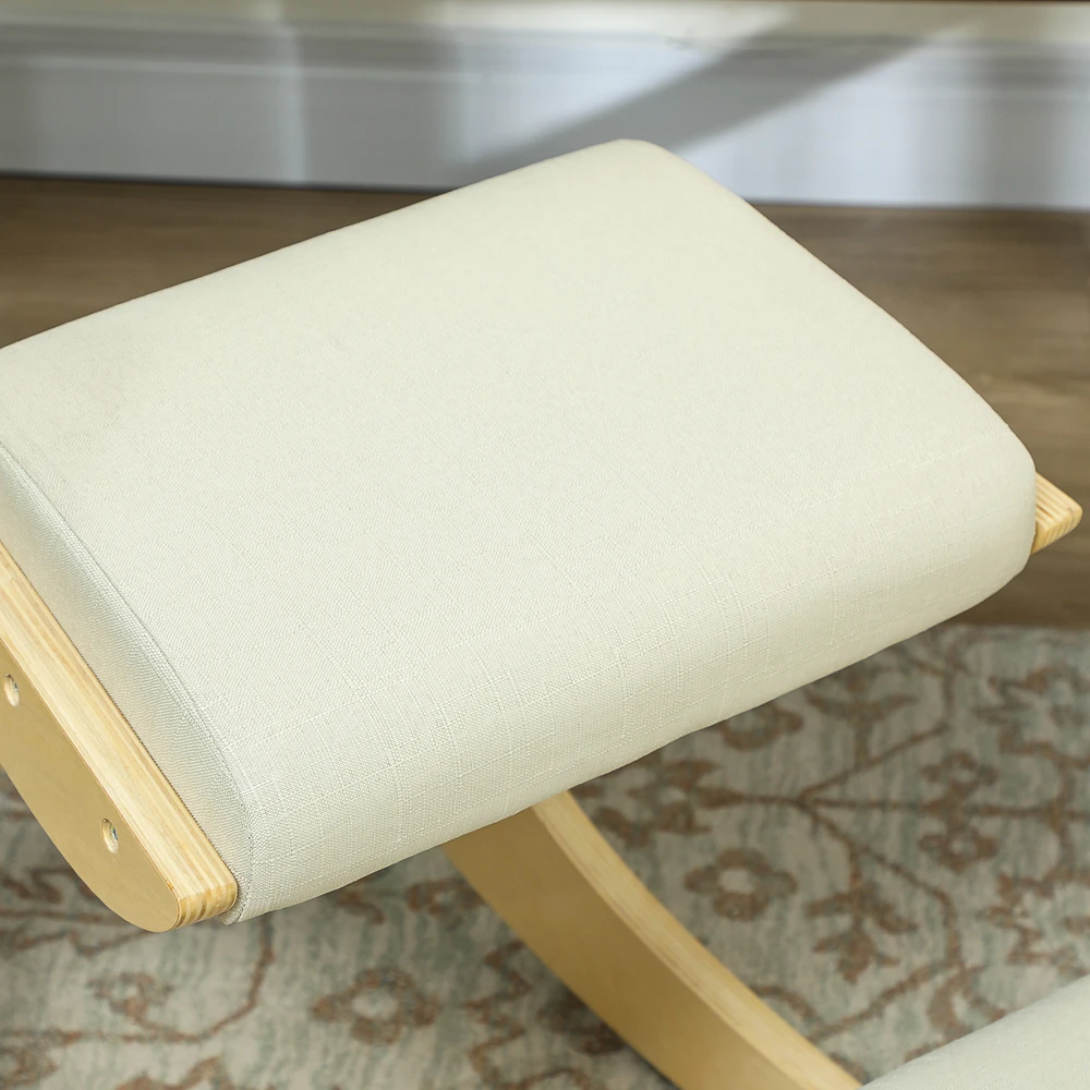 Aosom Kneeling chair namų biurui, kreminė balta, 55 x 85 x 55 cm