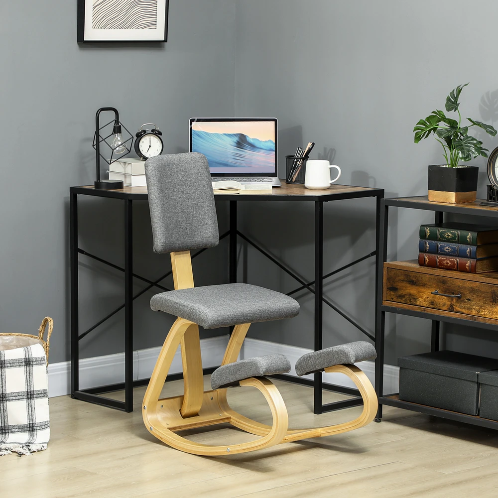 Aosom Kneeling chair, pilkas, 51 x 84 x 93 cm