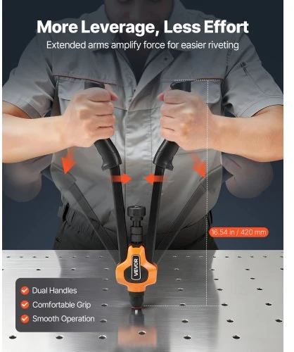 VEVOR Kniedžių veržlių įrankio rinkinys DY-8805A, 42 cm, oranžinis / juodas, su 13 įtvarų ir 130 veržlių