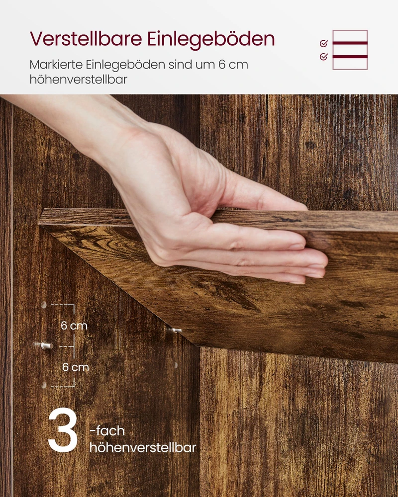Songmics Knygų lentyna su 6 lygiais, 24 x 60 x 178,5 cm, medžio drožlių plokštė, vintažinė ruda