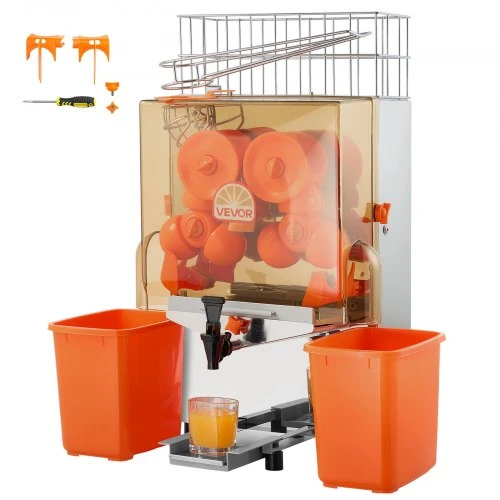 VEVOR Komercinė citrusinių vaisių sulčiaspaudė NS2000E-2T, 120 W, nerūdijantis plienas, 52 x 43 x 78 cm