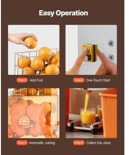 VEVOR Komercinė citrusinių vaisių sulčiaspaudė NS2000E-2, 120 W, nerūdijantis plienas, 65 x 42 x 78 cm