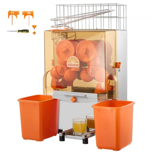 VEVOR Komercinė citrusinių vaisių sulčiaspaudė NS2000E-2, 120 W, nerūdijantis plienas, 65 x 42 x 78 cm
