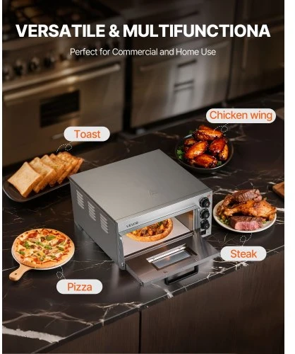 VEVOR Komercinė elektrinė picos krosnelė FY-EP-1, skirta iki 40,6 cm picai, 52 x 56 x 27 cm