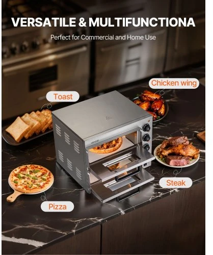 VEVOR Komercinė elektrinė stalviršio picos krosnelė, 35,6 cm picai, 2700 W