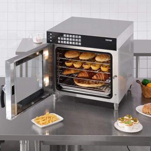 VEVOR Komercinė konvekcinė orkaitė FD-68DE, 58 l, 2800 W, 4 lygių, nerūdijantis plienas