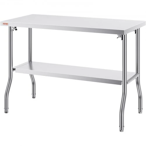 Koduva Komercinis sulankstomas darbo stalas VEVOR, nerūdijantis plienas, sidabrinis, 122 x 61 x 86 cm