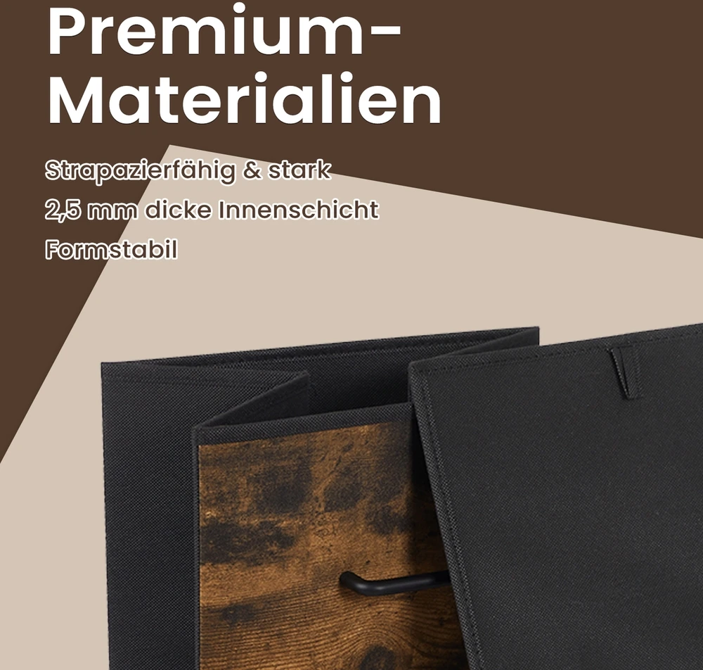 Koduva Komoda su 7 medžiaginiais stalčiais, metalinis rėmas, 98 x 28,5 x 85 cm, ruda-juoda