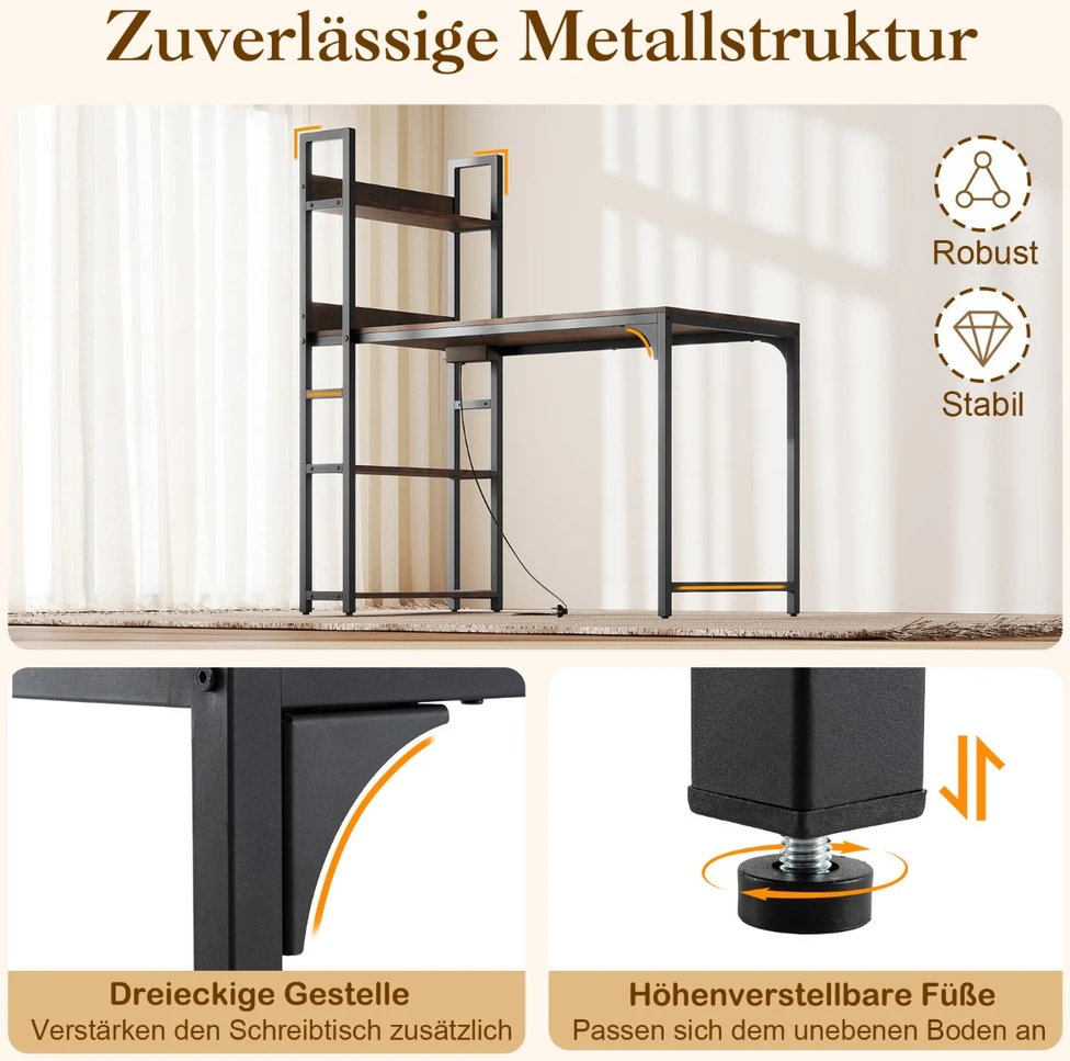 Promotion Kompiuterio Stalas su Įkrovimo Stotimi Rudas