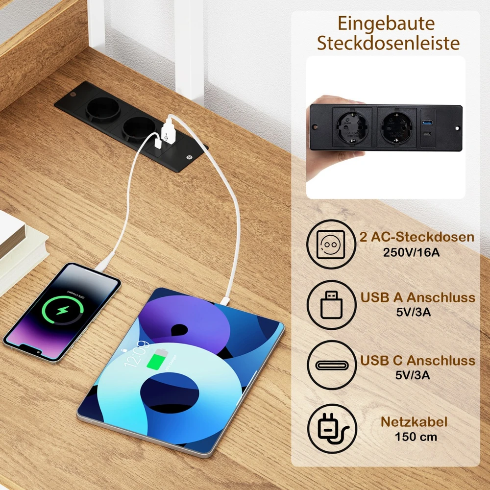 Promotion Kompiuterio Stalas su Maitinimo Bloku Natūralus/Baltas