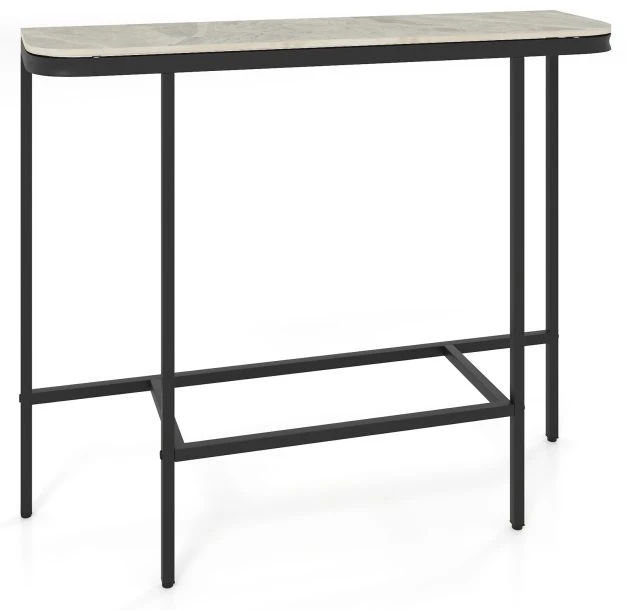 Sofa Promotion Konsole staliukas / sofos staliukas, pilkas, 110 x 30 x 91 cm