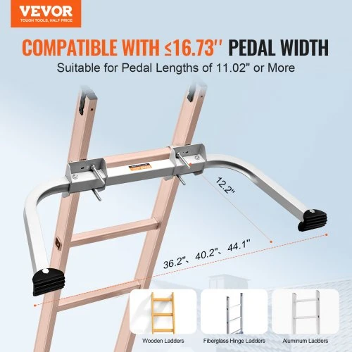 VEVOR Kopėčių stabilizatorius KH-WD01, anglinis plienas, matinė sidabro spalva, 92 x 31 x 11 cm, iki 150 kg