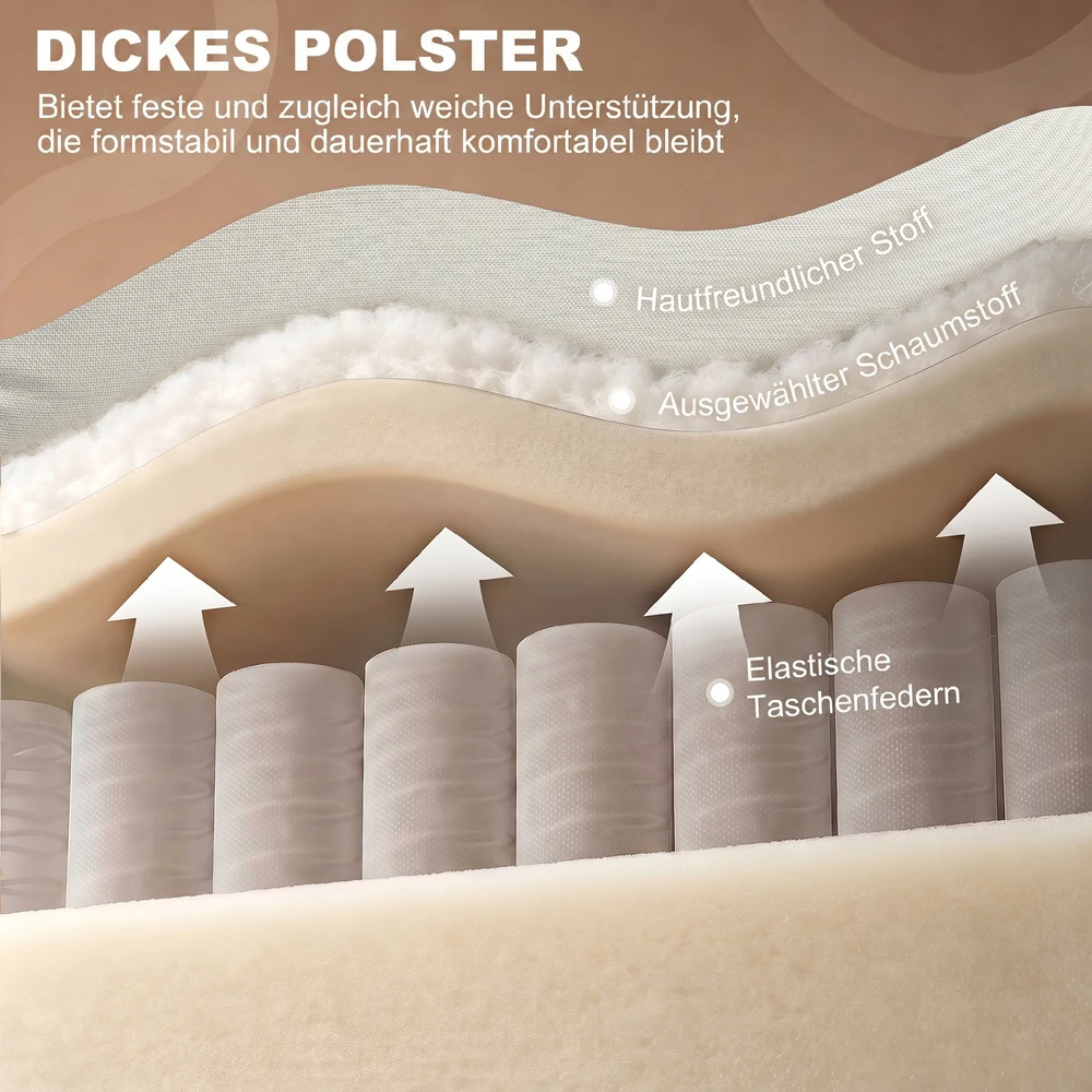 Aosom Kreminis rankiniu būdu atlošiamas fotelis su pakoju, iki 145°