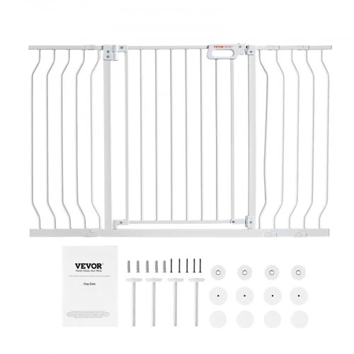 VEVOR Kūdikių varteliai W3350, 75-129 cm, aukštis 76 cm, balti