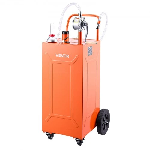 Koduva Kuro vežimėlis VEVOR, 132,5 l, anglinis plienas, oranžinis, su rankiniu siurbliu ir 4 ratukais