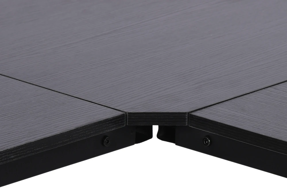 Aosom L formos kampinis rašomasis stalas, MDF, juodas, 150 x 150 x 76 cm